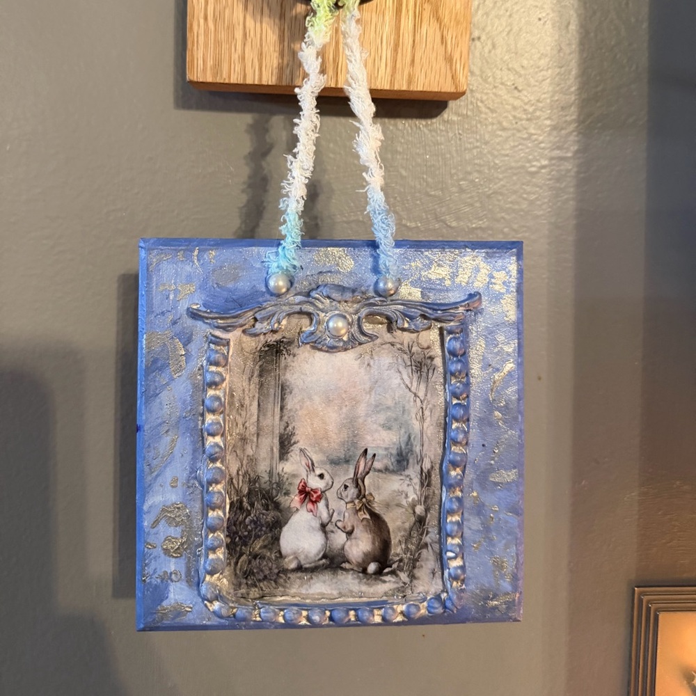Blue and Silver Decorative Hanging Plaque